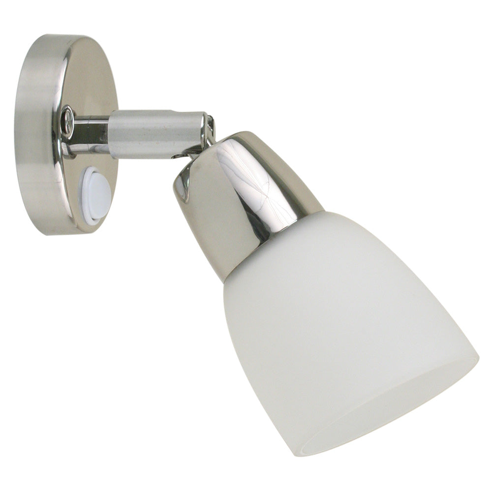 Scandvik SS Reading Light w/Frosted Glass Shade - 10-30V [41365P] - Premium Interior / Courtesy Light from Scandvik - Just $48.99! Shop now at Boat Gear Depot