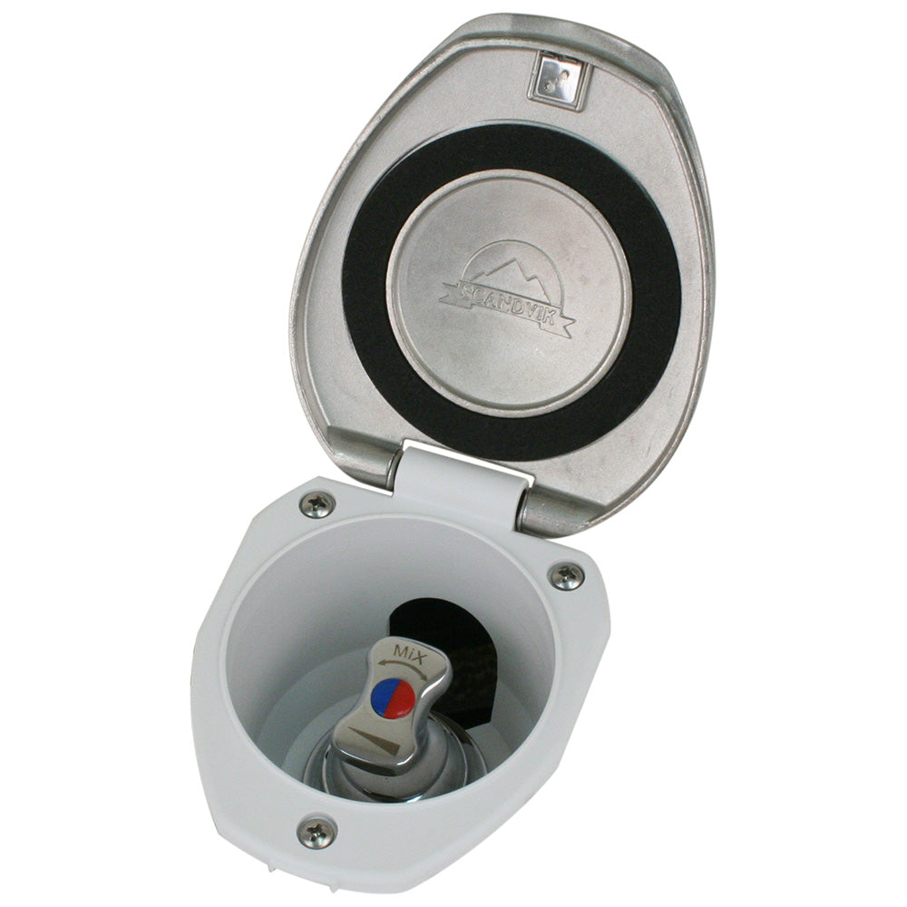 Scandvik Recessed T-Handle Mixing Valve - SS w/White Cup [12134] - Premium Accessories from Scandvik - Just $113.99! 