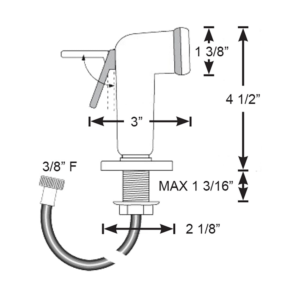 Scandvik Straight Handle Pull Out Sprayer - White w/6 Hose [10196P] - Premium Accessories from Scandvik - Just $41.99! 