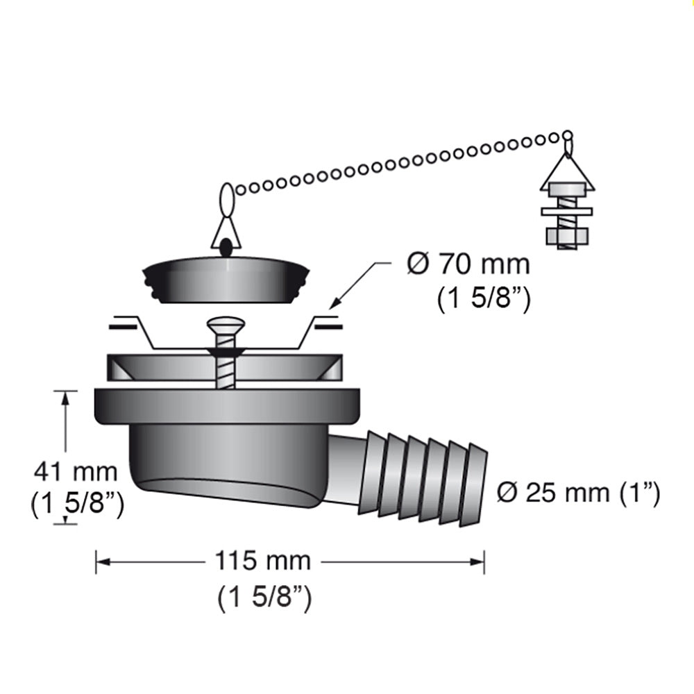 Scandvik Low Profile Drain Stopper - 1" Outlet [10306P] - Premium Accessories from Scandvik - Just $20.99! 