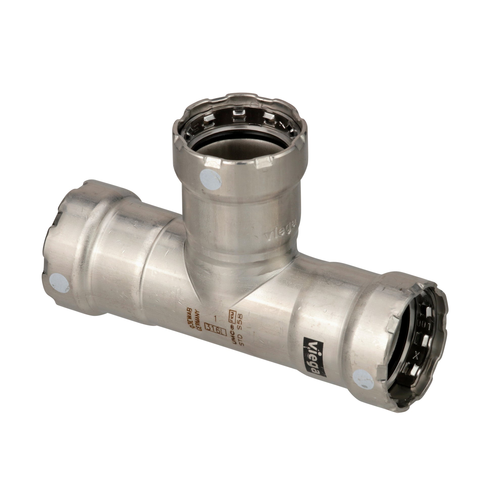 Viega MegaPress 316 FKM Tee - 3/4" x 3/4" x 3/4" [91605] - Premium Fittings from Viega - Just $197.99! 