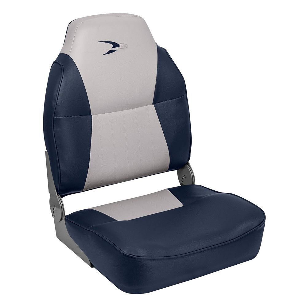 Wise Lund Style High-Back Fishing Seat - Grey/Navy [8WD640PLS-660] - Premium Seating from Wise Seats - Just $111.99! 