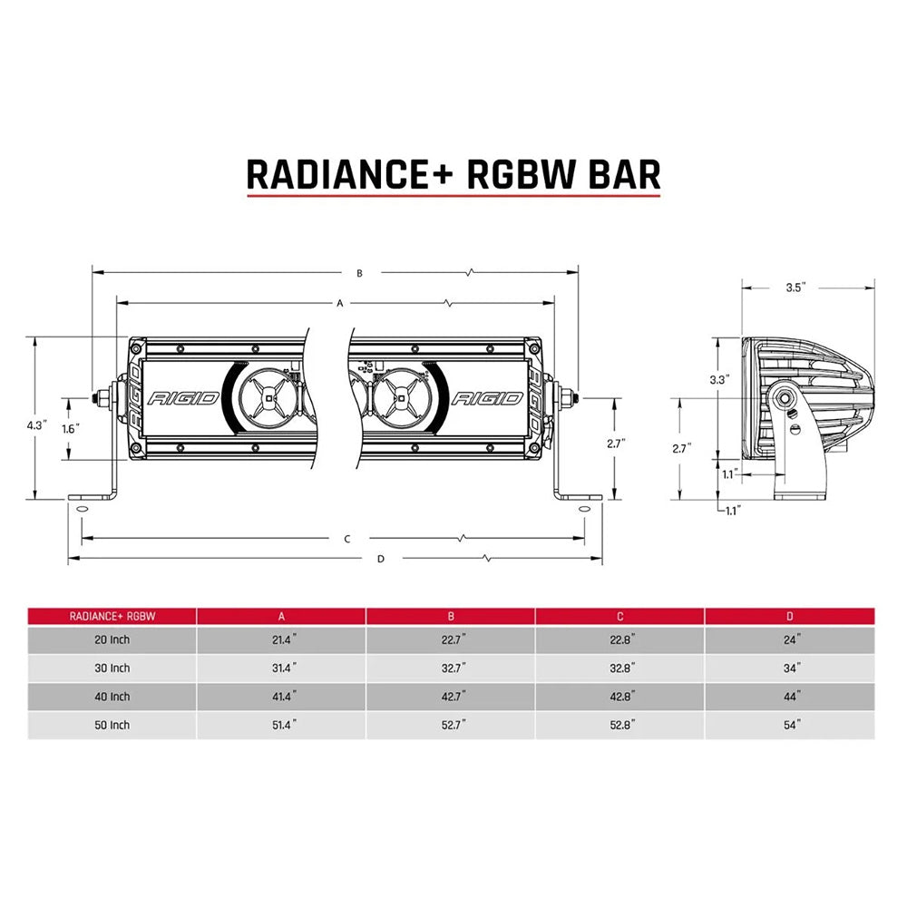 RIGID Industries Radiance + 20" Light Bar - RGBW [220053] - Premium Light Bars from RIGID Industries - Just $499.99! 