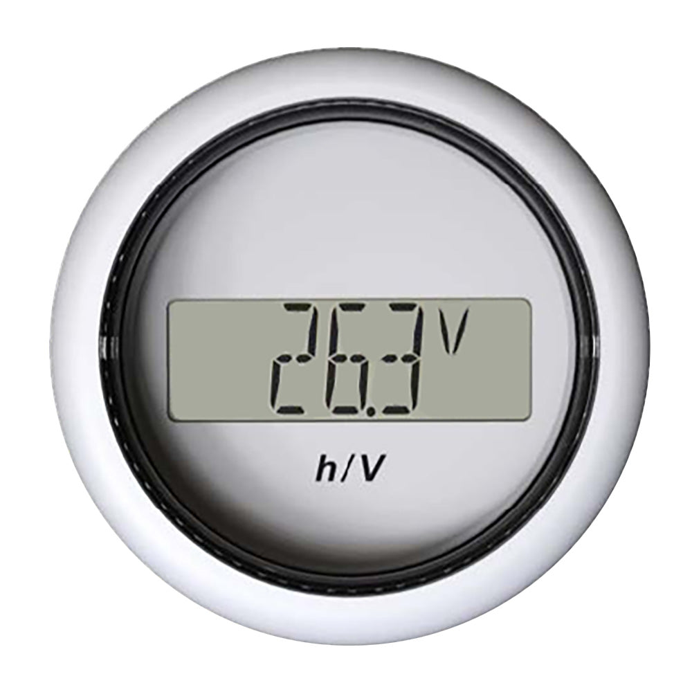 Veratron 52MM (2-1/16") ViewLine Hour Counter-Voltmeter - White [B00006302] - Premium Gauges from Veratron - Just $36.89! 