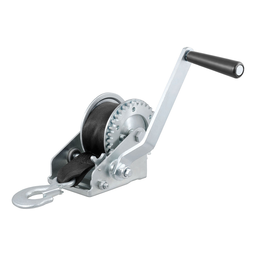 CURT Hand Crank 900 lb. Winch w/15 Strap  6-1/2" Handle [29433] - Premium Trailer Winches from CURT - Just $42.99! 