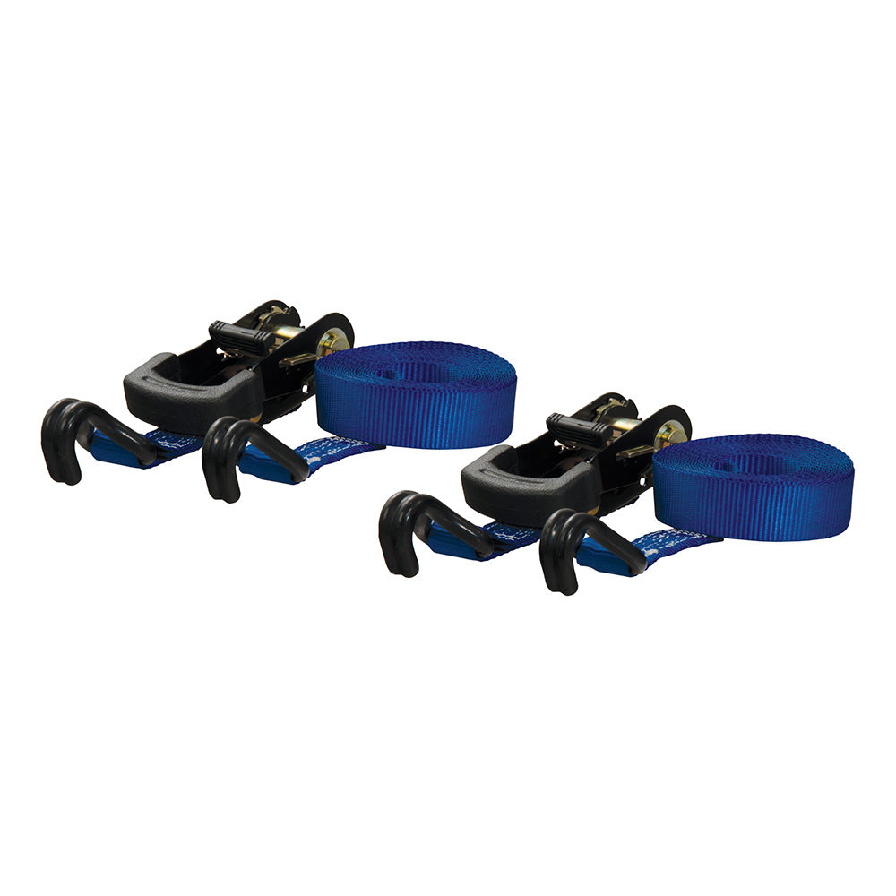 CURT 16 Blue Cargo Straps w/"J" Hooks - 733 lbs - 2 Pack [83020] - Premium Accessories from CURT - Just $20.99! 