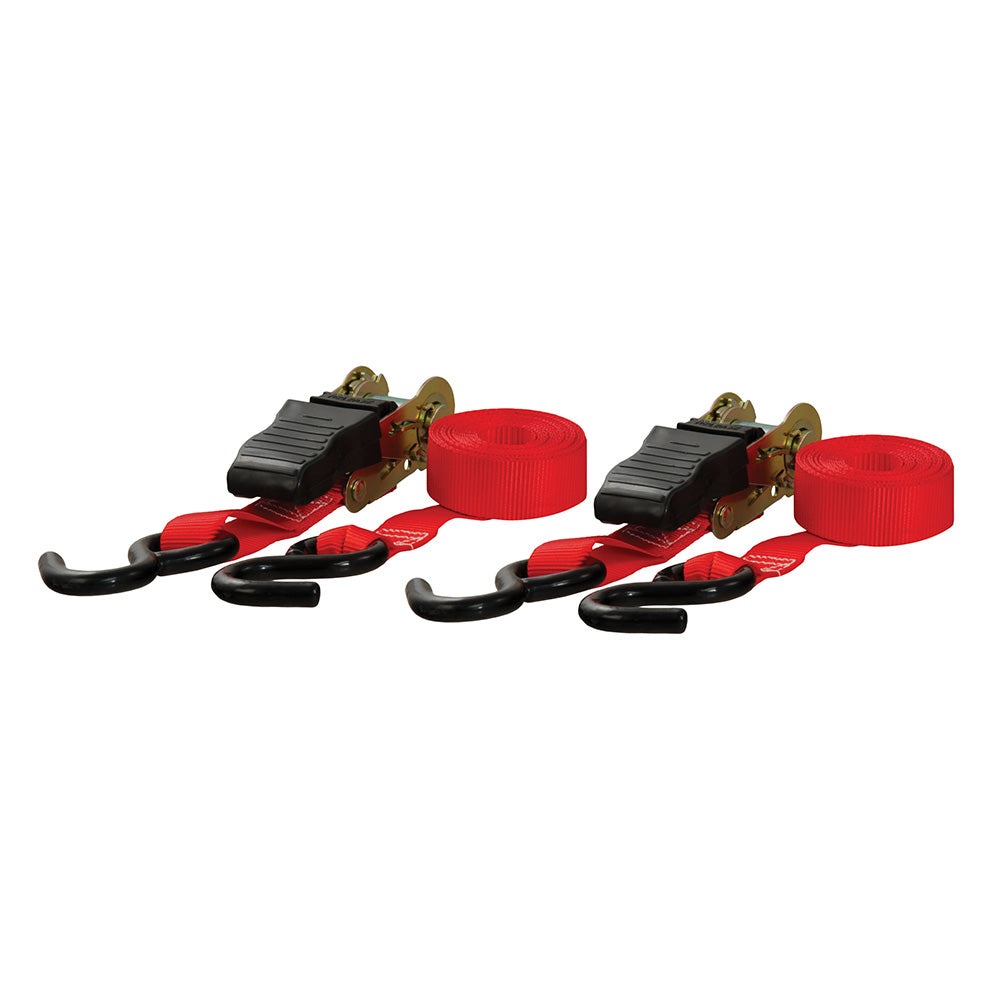 CURT 10 Red Cargo Straps w/"S" Hooks - 500 lbs - 2 Pack [83001] - Automotive/RV, Automotive/RV | Accessories, Brand_CURT, MAP, Trailering, Trailering | Hitches & Accessories - CURT - Accessories
