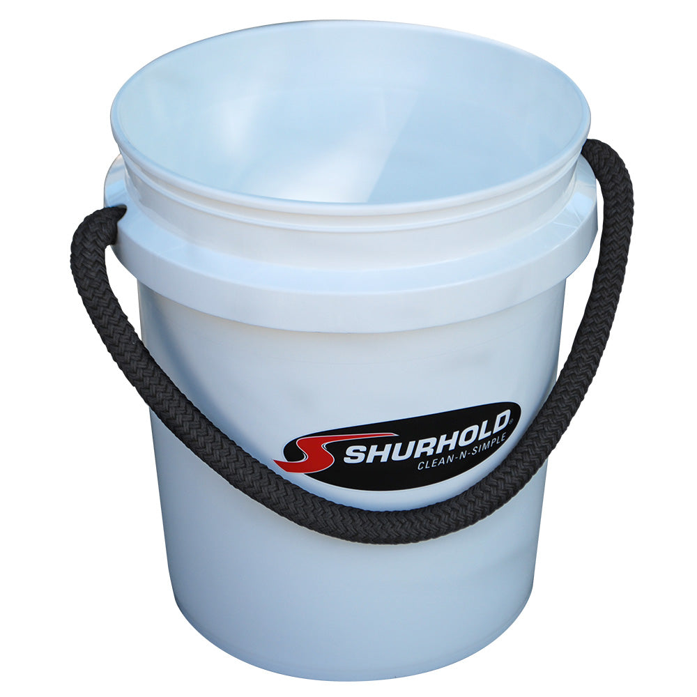 Shurhold Worlds Best Rope Handle Bucket - 5 Gallon - White [2451] - Premium Cleaning from Shurhold - Just $24.98! 