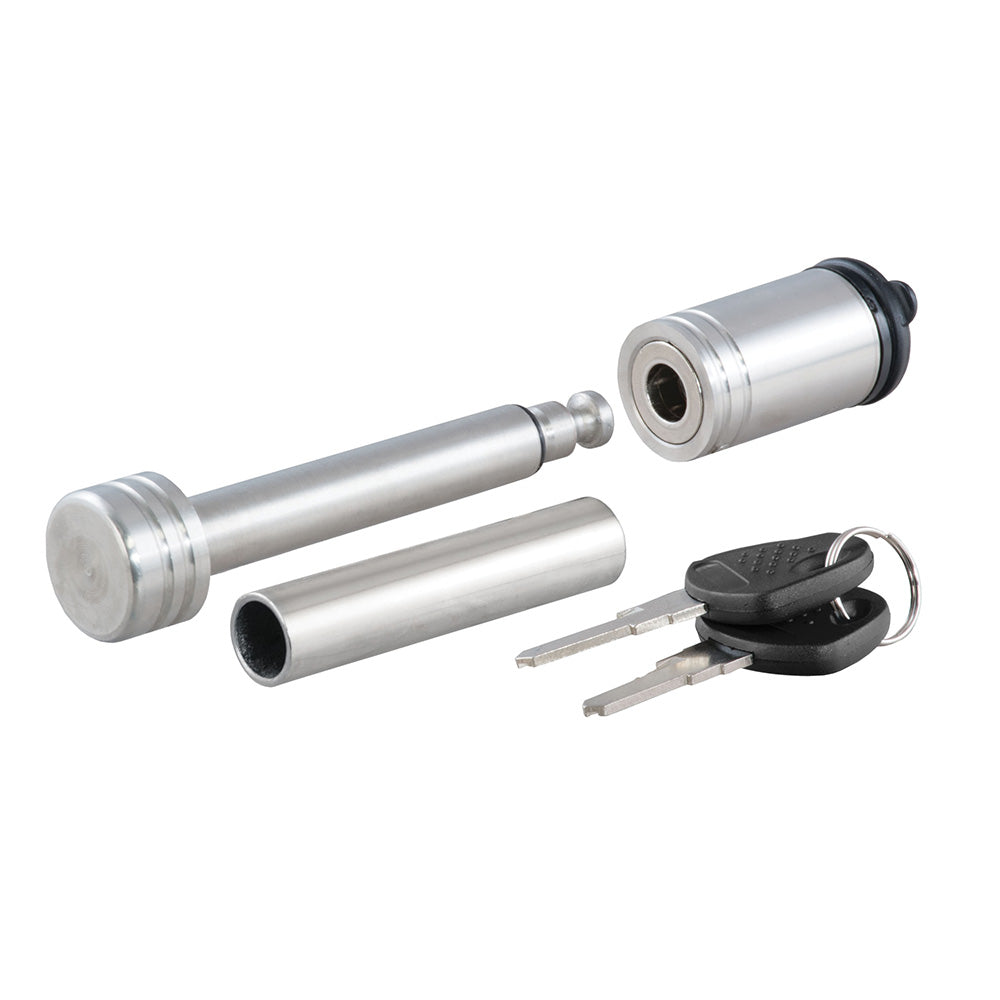 CURT 1/2" Hitch Lock w/5/8" Adapter - 1-1/4" or 2" Receiver - Barbell- Stainless Steel [23517] - Premium Hitches & Accessories from CURT - Just $38.99! 