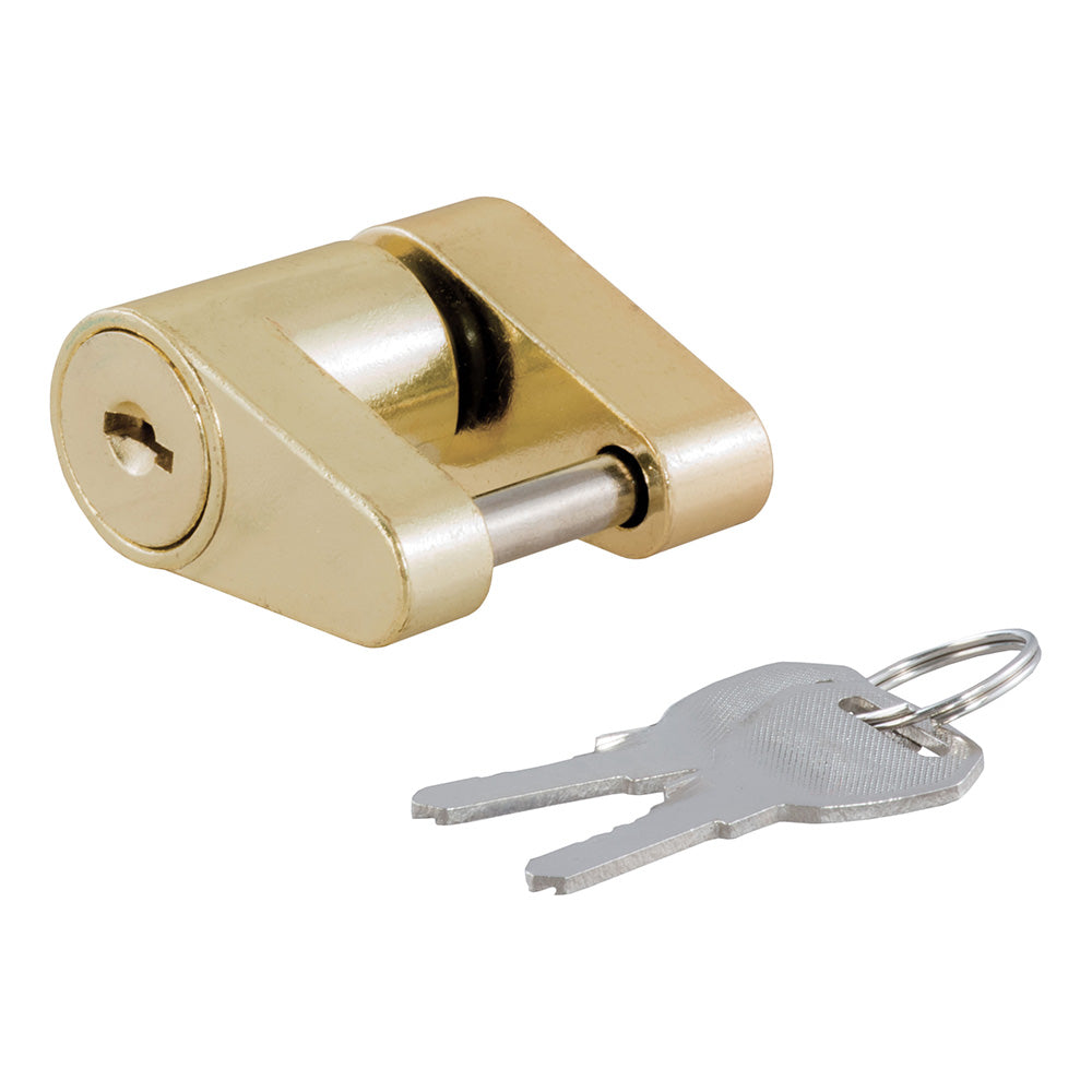 CURT Coupler Lock - 1/4" Pin - 3/4" Latch Span - Padlock - Brass-Plated [23022] - Premium Hitches & Accessories from CURT - Just $8.99! 