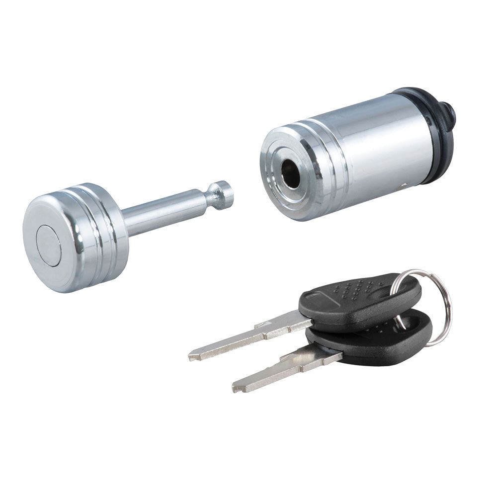 CURT Coupler Lock - 1/4" Pin - 7/8" Latch Span - Barbell - Chrome [23520] - Premium Hitches & Accessories from CURT - Just $17.99! 