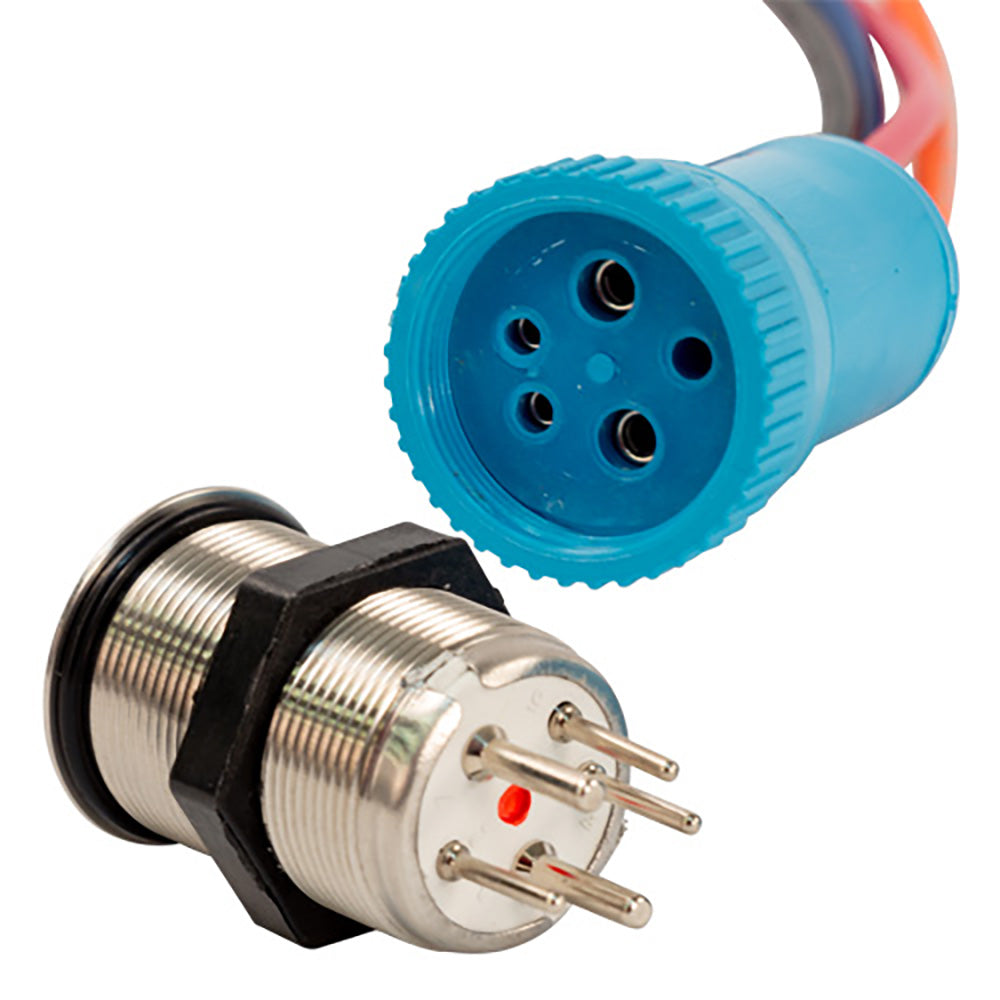 Bluewater 22mm Push Button Switch - Off/(On) Momentary Contact - Blue/Red LED - 1' Lead [9059-2113-1] - Premium Switches & Accessories from Bluewater - Just $47.99! 