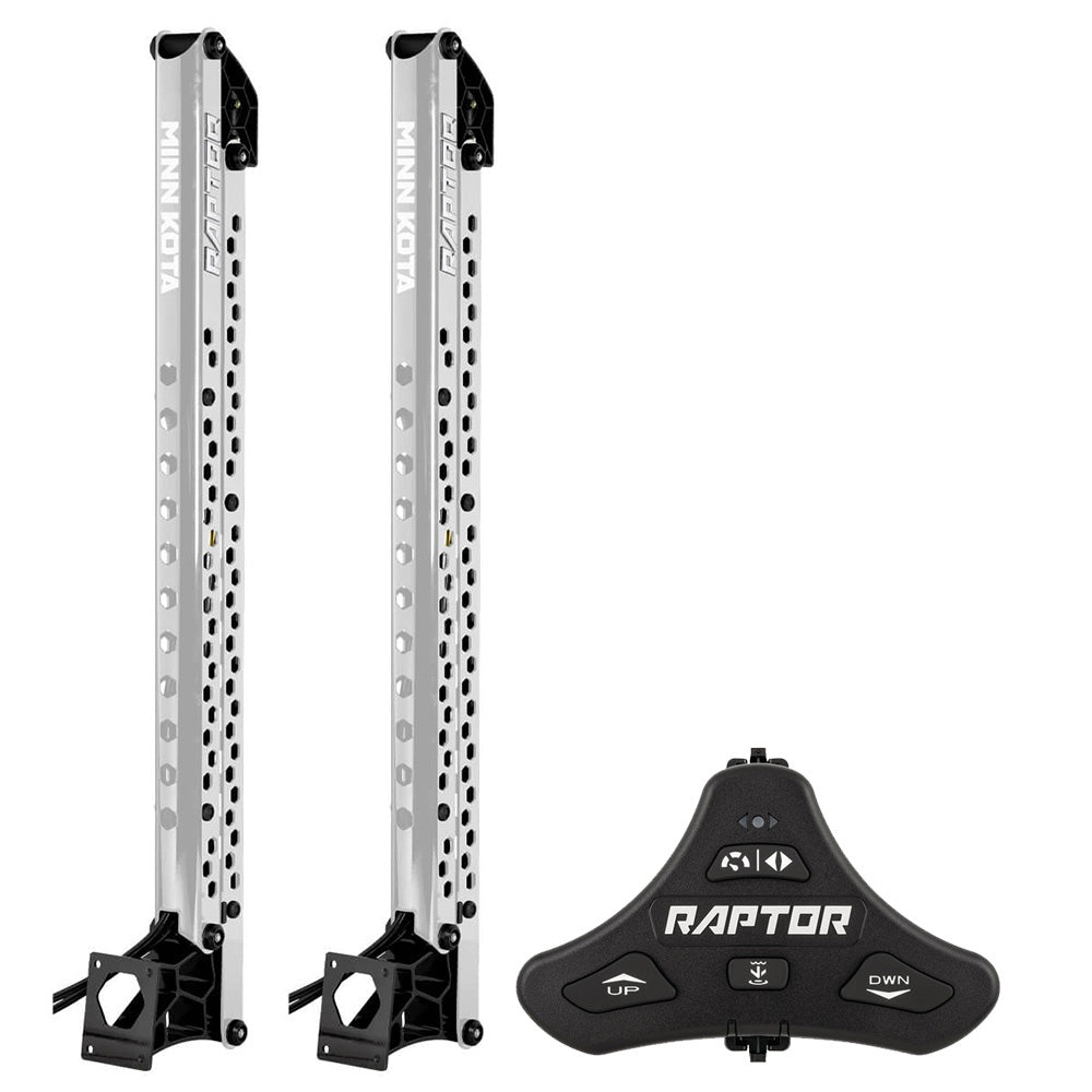 Minn Kota Raptor Bundle Pair - 10' Silver Shallow Water Anchors w/Active Anchoring  Footswitch Included [1810633/PAIR] - Premium Anchors from Minn Kota - Just $4179.99! Shop now at Boat Gear Depot