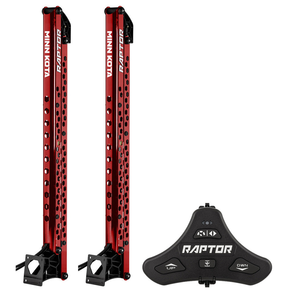 Minn Kota Raptor Bundle Pair - 10' Red Shallow Water Anchors w/Active Anchoring  Footswitch Included [1810632/PAIR] - Premium Anchors from Minn Kota - Just $4179.99! Shop now at Boat Gear Depot