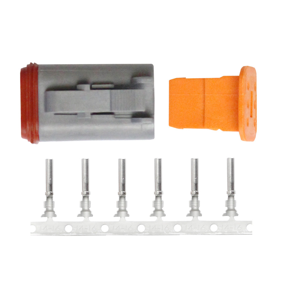 Pacer DT Deutsch Plug Repair Kit - 14-18 AWG (6 Position) [TDT06F-6RS] - Premium Terminals from Pacer Group - Just $9.99! 