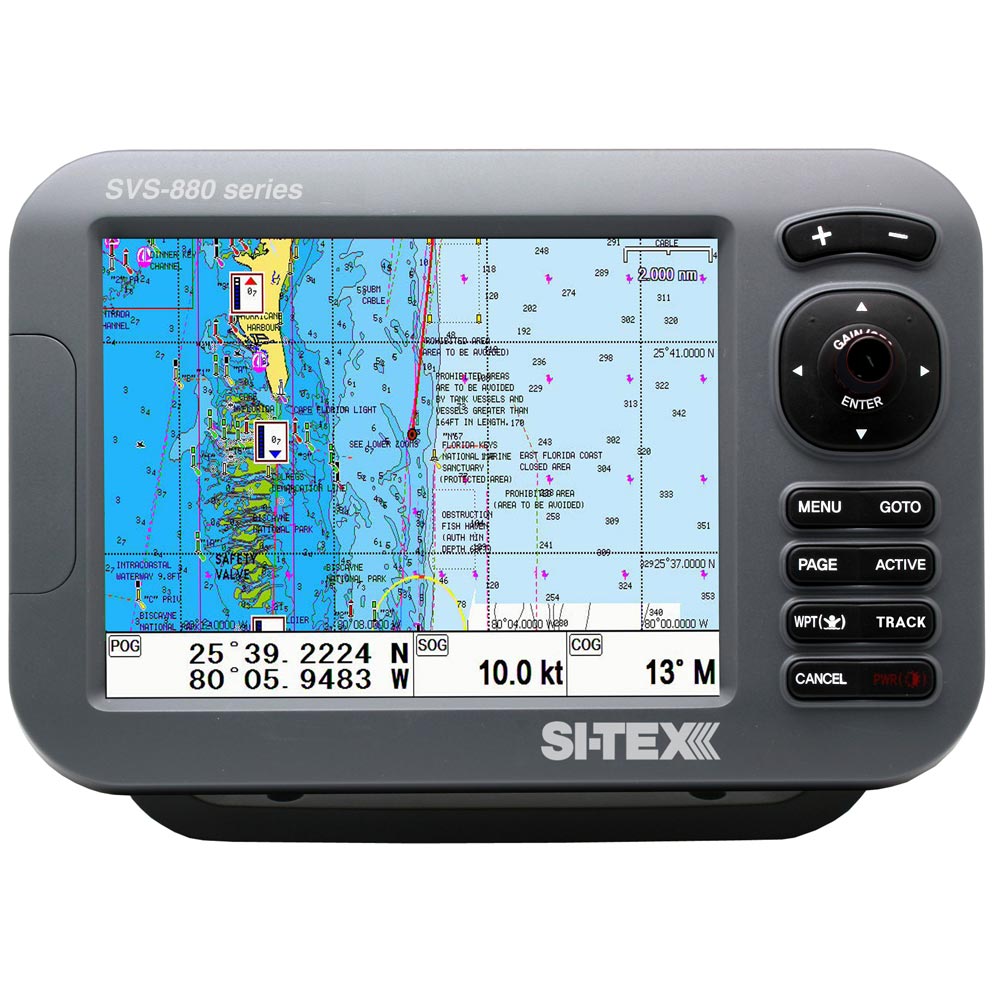 SI-TEX Standalone 8" Chartplotter System w/Color LCD, Internal  External GPS Antenna  C-MAP 4D Card [SVS-880CE+] - Brand_SI-TEX, Marine Navigation & Instruments, Marine Navigation & Instruments | GPS - Fishfinder Combos - SI-TEX - GPS - Fishfinder Combos