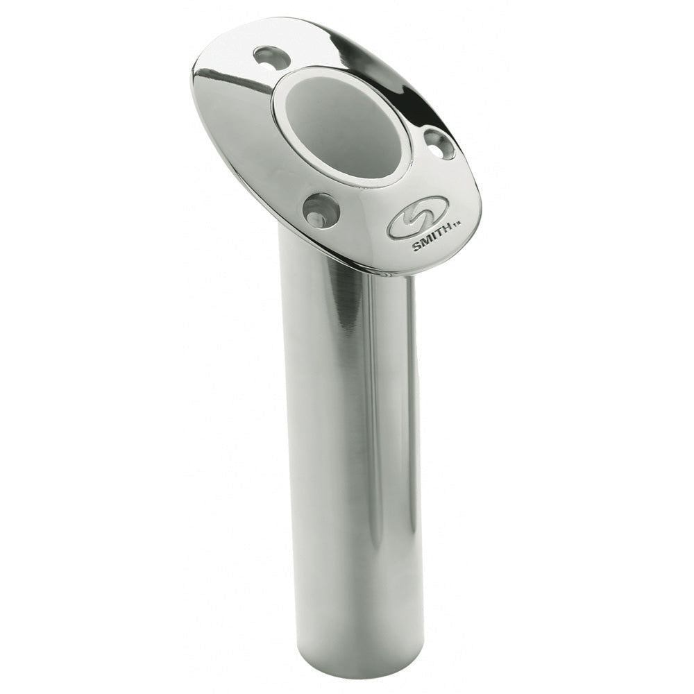 C.E. Smith Flush Mount Rod Holder - 30 Degree  9" Depth - Stainless Steel - Cast Bottom - White Vinyl Liner [53672CA] - Premium Rod Holders from C.E. Smith - Just $107.99! 