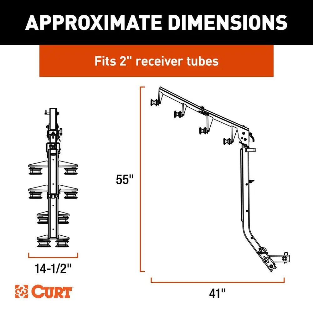 CURT ActiveLink Ultra Series Bike Rack - 4 Bikes Up to 180 lbs [18412] - Premium Accessories from CURT - Just $251.99! 