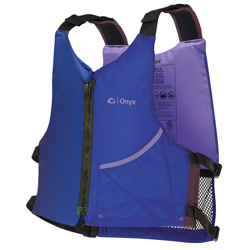 Onyx Universal Paddle PFD Life Jacket - Adult - Blue/Purple [121900-600-004-24] - Premium Life Vests from Onyx Outdoor - Just $47.99! 