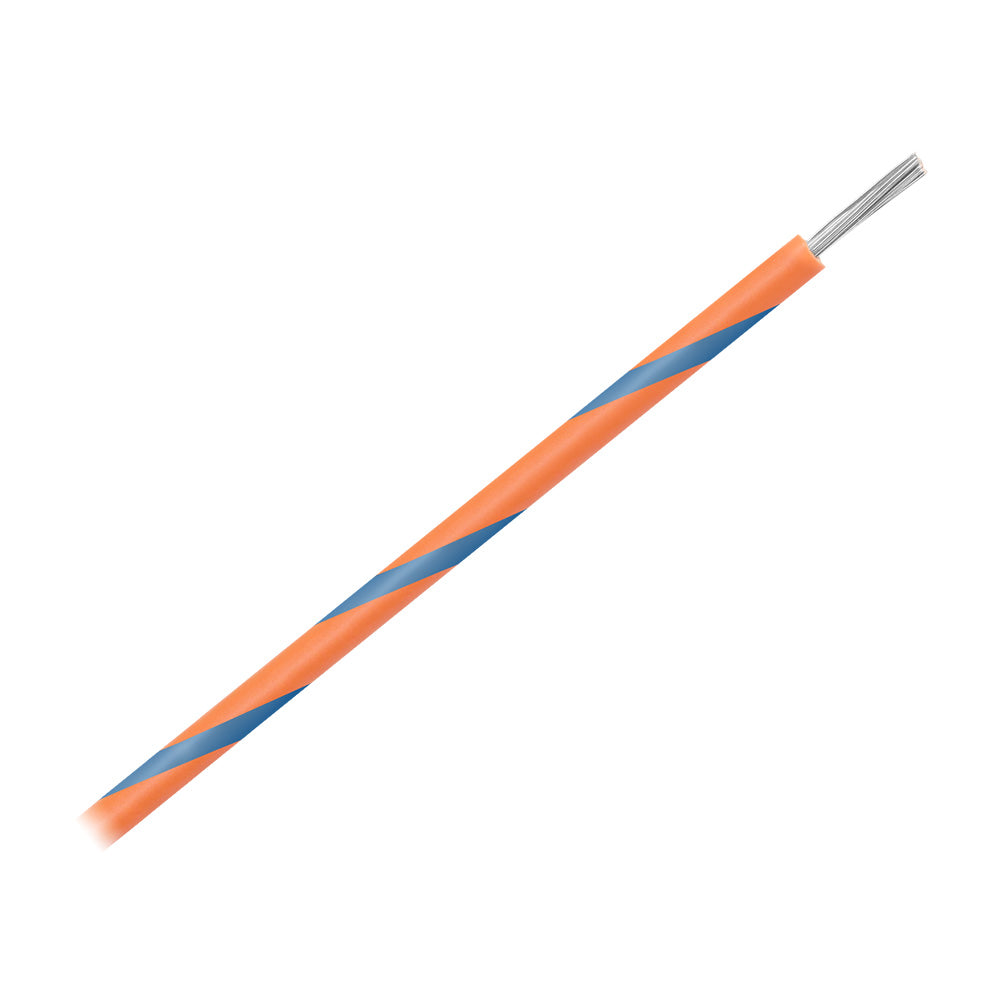 Pacer 16 AWG Gauge Striped Marine Wire 500' Spool - Orange w/Blue Stripe [WUL16OR-6-500] - Premium Wire from Pacer Group - Just $76.99! 