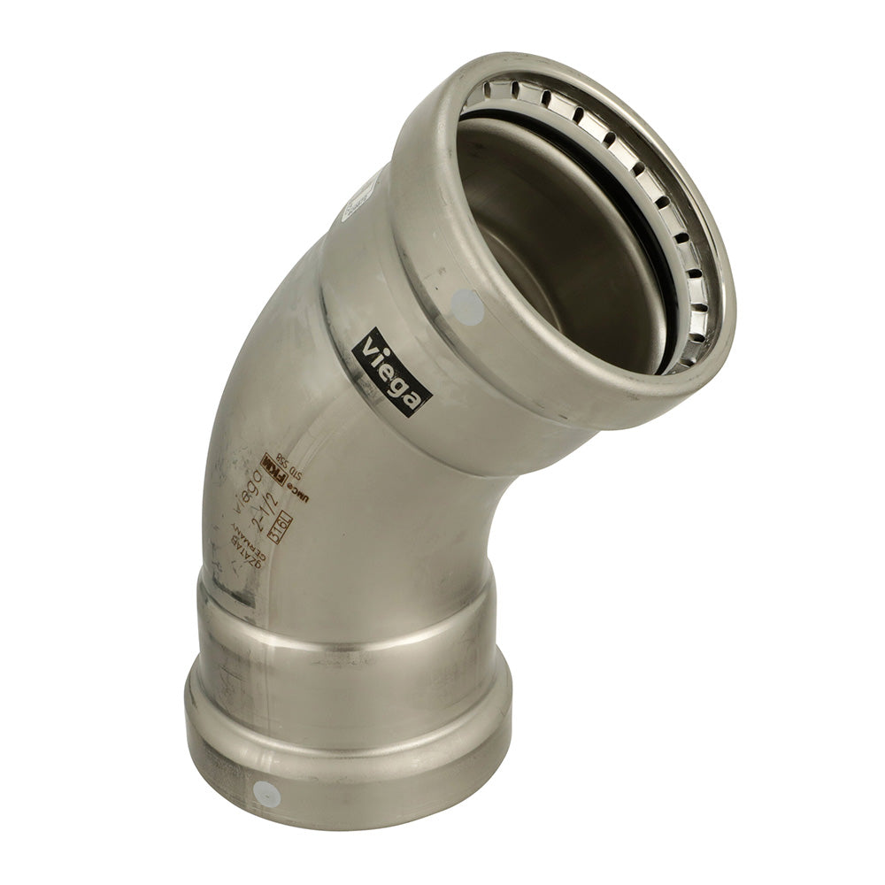 Viega MegaPress 316 FKM 2-1/2" 45 Degree Elbow [98510] - Premium Fittings from Viega - Just $345.99! 