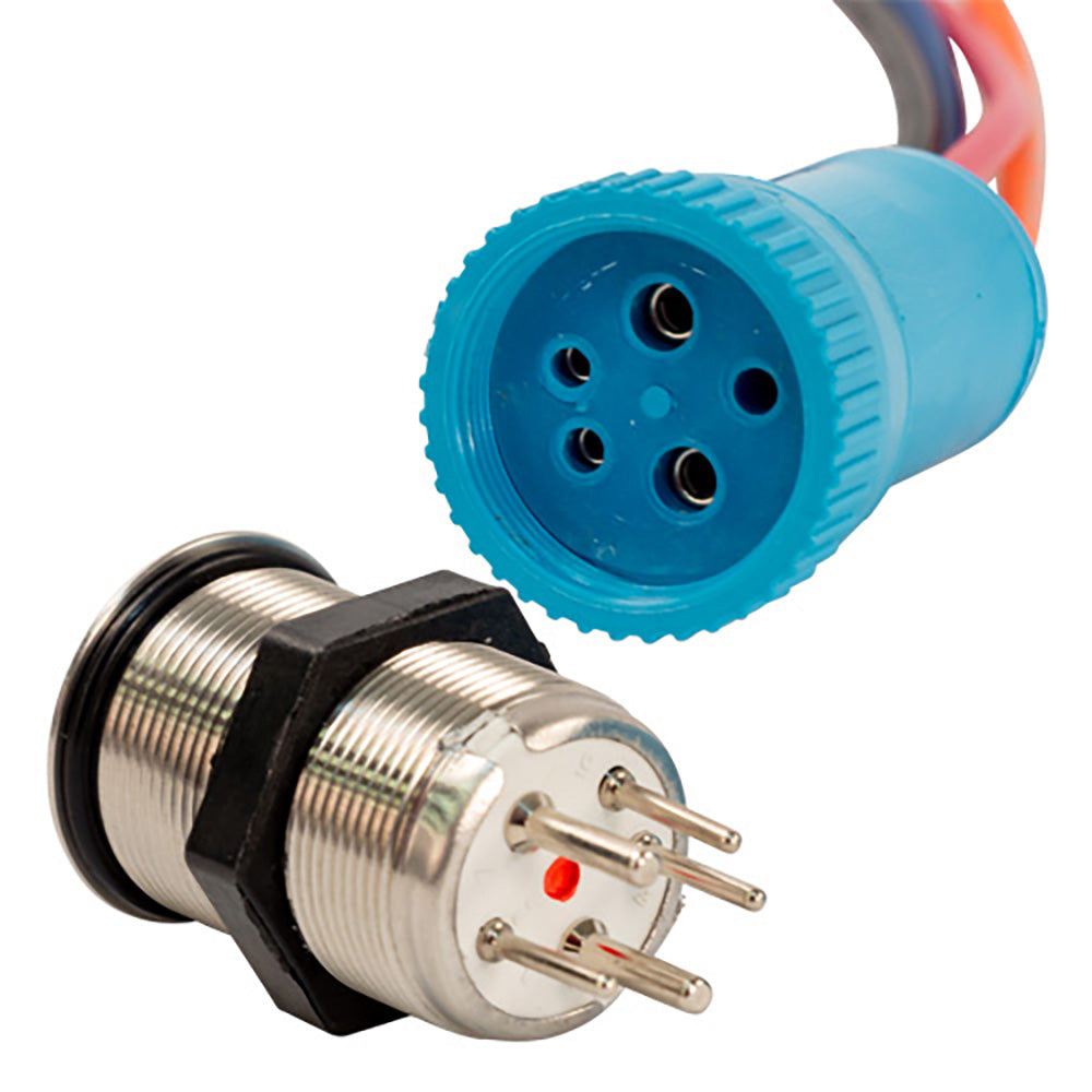 Bluewater 22mm Push Button Switch - Off/On Contact - Blue/Red LED - 4' Lead [9059-1113-4] - Premium Switches & Accessories from Bluewater - Just $53.99! 