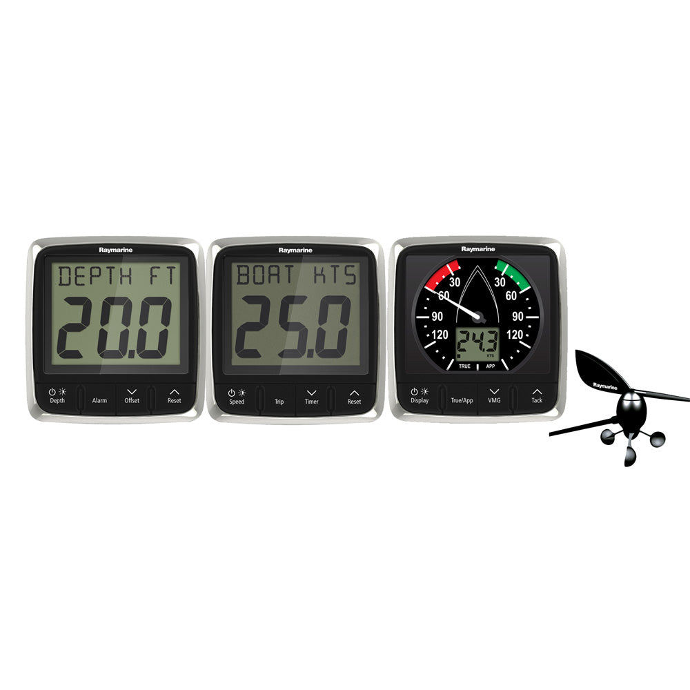 Raymarine i50/i60 Wind, Speed, Depth System Pack w/Transducers [T70584] - Premium Instruments from Raymarine - Just $1383.99! 