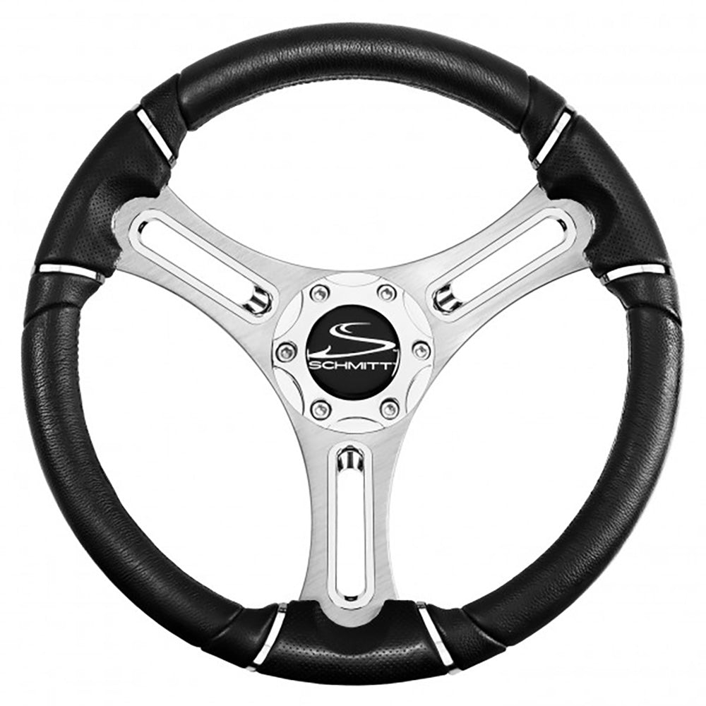 Schmitt Marine Torcello 14" Wheel - 04 Series - Polyurethane Wheel w/Chrome Trim  Cap - Brushed Spokes - 3/4" Tapered Shaft [PU043144-12R] - Premium Steering Wheels from Schmitt Marine - Just $135.99! Shop now at Boat Gear Depot