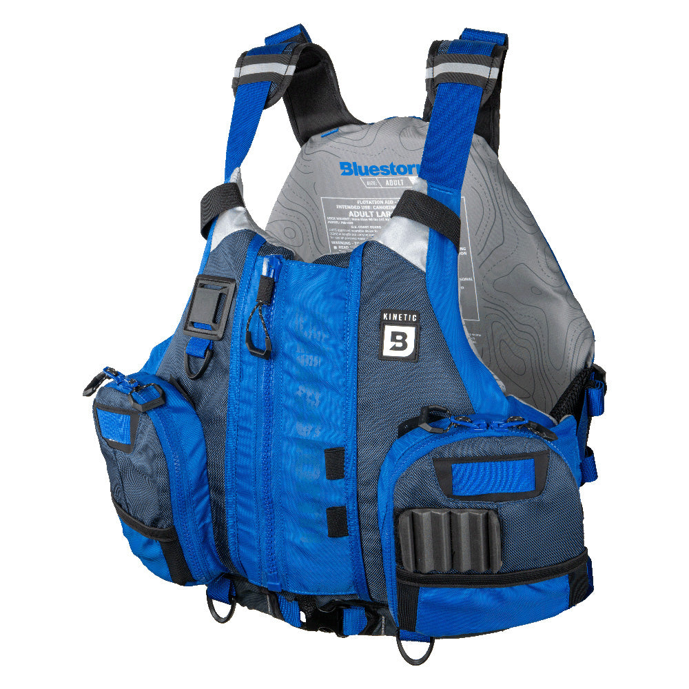 Bluestorm Kinetic Kayak Fishing Vest - Deep Blue - S/M [BS-409-BLU-S/M] - Premium Life Vests from Bluestorm - Just $99.99! 