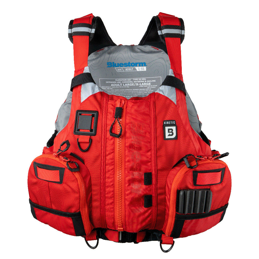 Bluestorm Kinetic Kayak Fishing Vest - Nitro Red - S/M [BS-409-RED-S/M] - Premium Life Vests from Bluestorm - Just $99.99! 