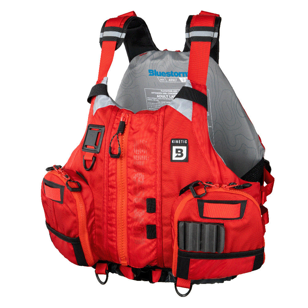 Bluestorm Kinetic Kayak Fishing Vest - Nitro Red - S/M [BS-409-RED-S/M] - Premium Life Vests from Bluestorm - Just $99.99! 