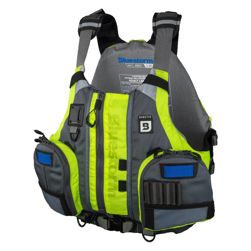 Bluestorm Kinetic Kayak Fishing Vest - Hi-Vis - S/M [BS-409-HVS-S/M] - Premium Life Vests from Bluestorm - Just $99.99! 