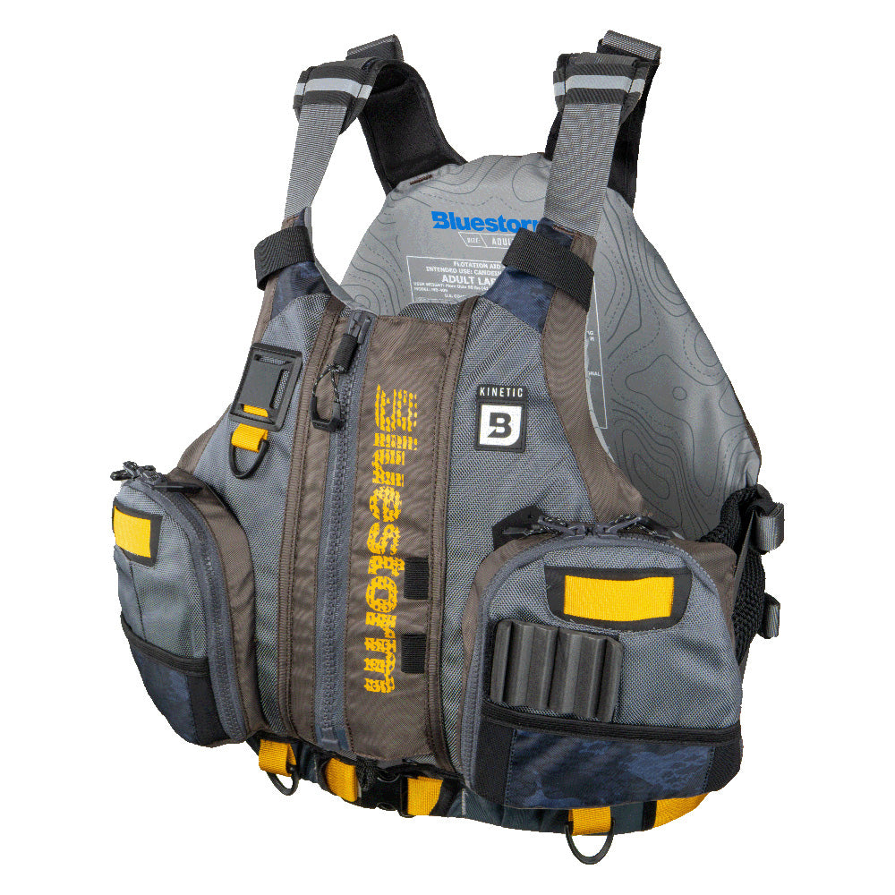 Bluestorm Kinetic Kayak Fishing Vest - Legendary Taupe - S/M [BS-409-TPE-S/M] - Premium Life Vests from Bluestorm - Just $99.99! 