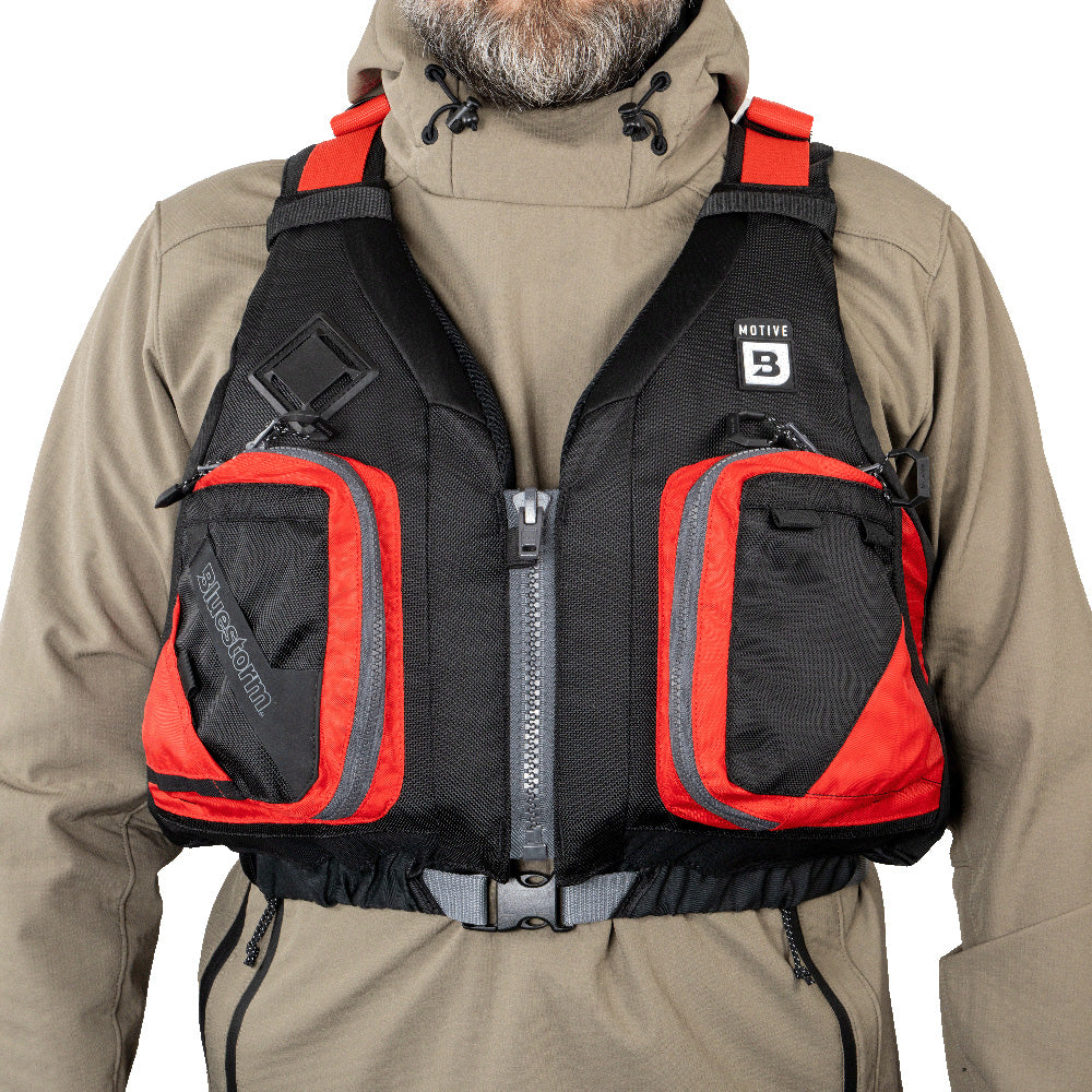 Bluestorm Motive Kayak Fishing Vest - Nitro Red - S/M [BS-248-RDD-S/M] - Premium Life Vests from Bluestorm - Just $79.99! 