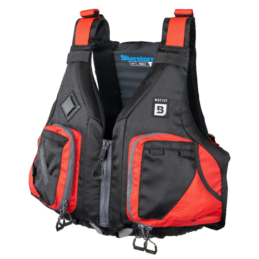 Bluestorm Motive Kayak Fishing Vest - Nitro Red - S/M [BS-248-RDD-S/M] - Premium Life Vests from Bluestorm - Just $79.99! 