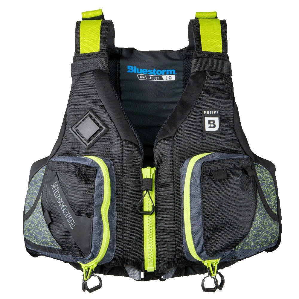 Bluestorm Motive Kayak Fishing Vest - Hi-Vis - S/M [BS-248-HVS-S/M] - Premium Life Vests from Bluestorm - Just $79.99! 