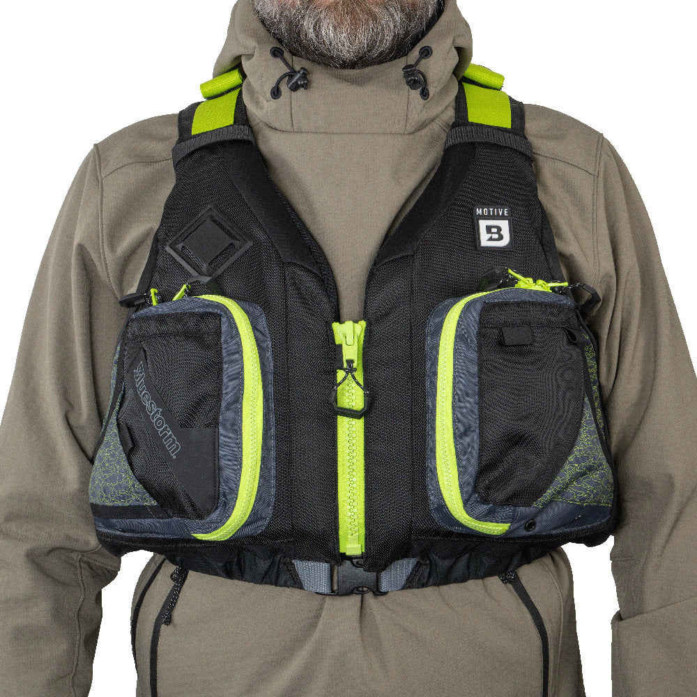 Bluestorm Motive Kayak Fishing Vest - Hi-Vis - S/M [BS-248-HVS-S/M] - Premium Life Vests from Bluestorm - Just $79.99! 