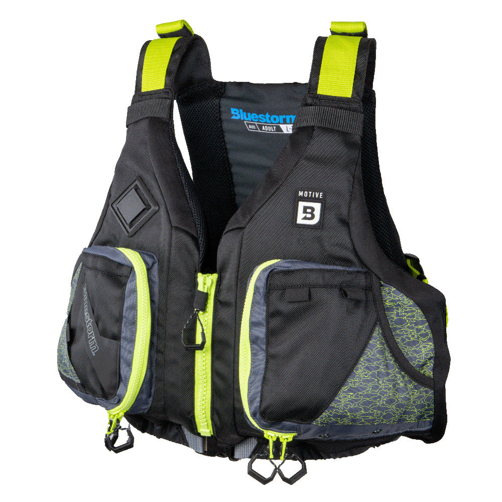 Bluestorm Motive Kayak Fishing Vest - Hi-Vis - S/M [BS-248-HVS-S/M] - Premium Life Vests from Bluestorm - Just $79.99! 