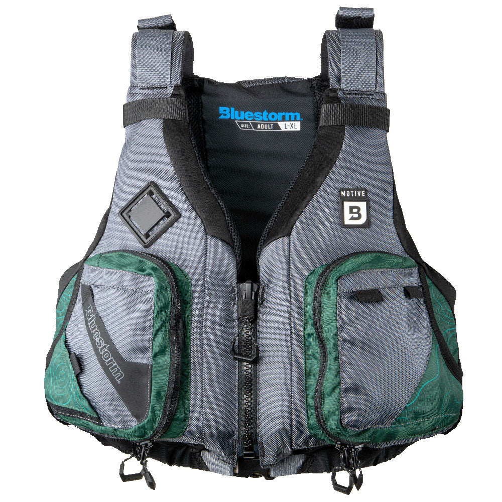 Bluestorm Motive Kayak Fishing Vest - Hunter Green - S/M [BS-248-HNT-S/M] - Premium Life Vests from Bluestorm - Just $79.99! 