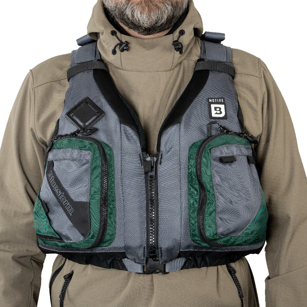 Bluestorm Motive Kayak Fishing Vest - Hunter Green - S/M [BS-248-HNT-S/M] - Premium Life Vests from Bluestorm - Just $79.99! 