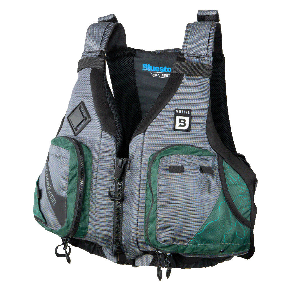 Bluestorm Motive Kayak Fishing Vest - Hunter Green - S/M [BS-248-HNT-S/M] - Premium Life Vests from Bluestorm - Just $79.99! 