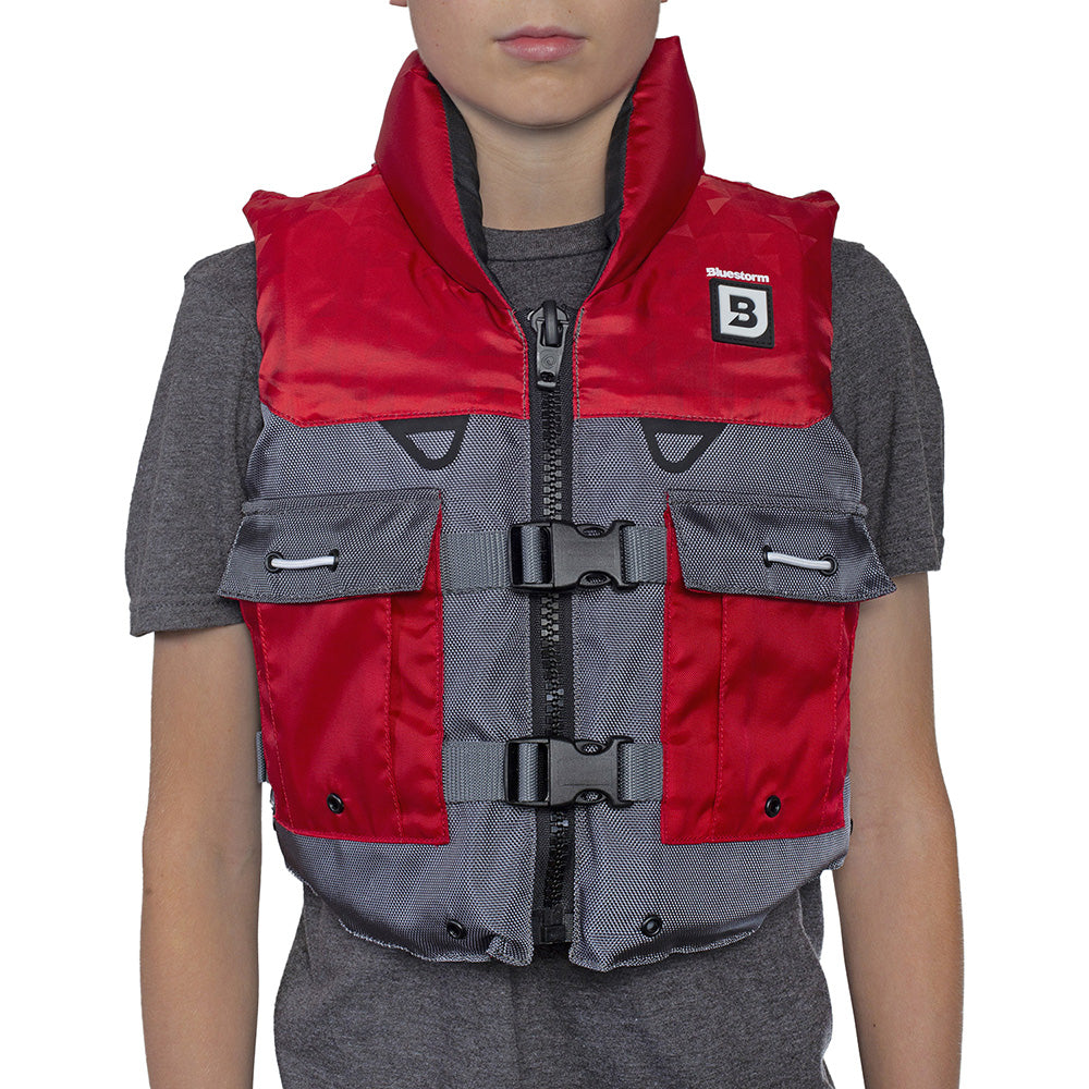 Bluestorm Classic Youth Fishing Life Jacket - Nitro Red [BS-365-RED-Y] - Premium Life Vests from Bluestorm - Just $44.99! 