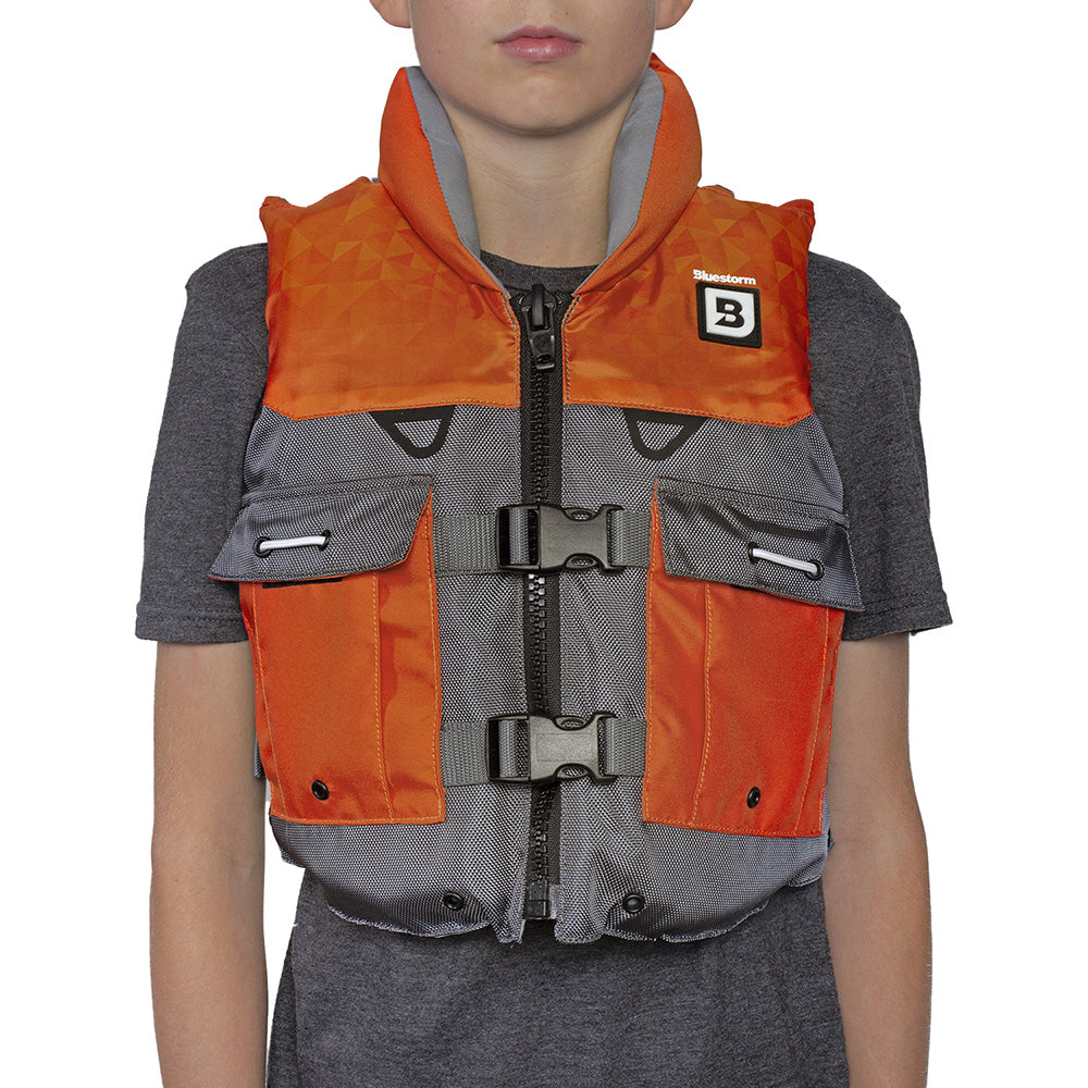 Bluestorm Classic Youth Fishing Life Jacket - Optic Orange [BS-365-ORG-Y] - Premium Life Vests from Bluestorm - Just $49.99! 