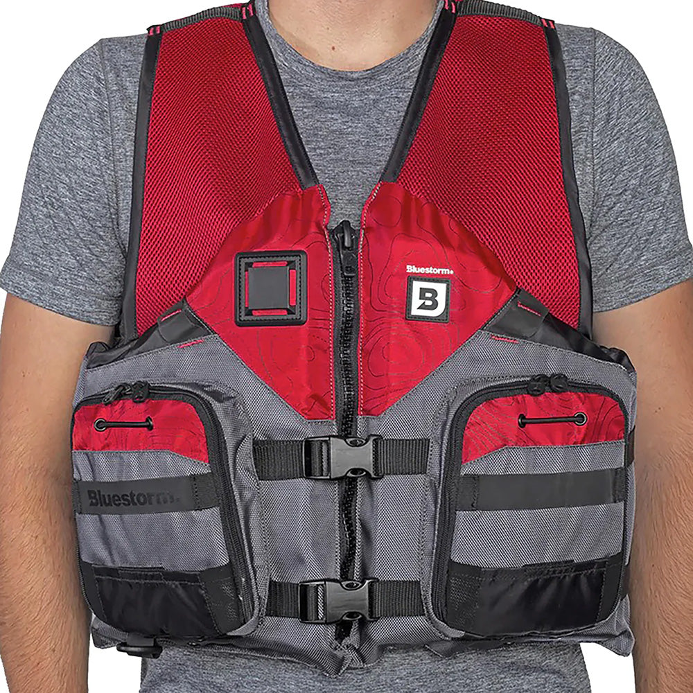 Bluestorm Sportsman Adult Mesh Fishing Life Jacket - Nitro Red - L/XL [BS-105-FDC-L/XL] - Premium Life Vests from Bluestorm - Just $69.99! 