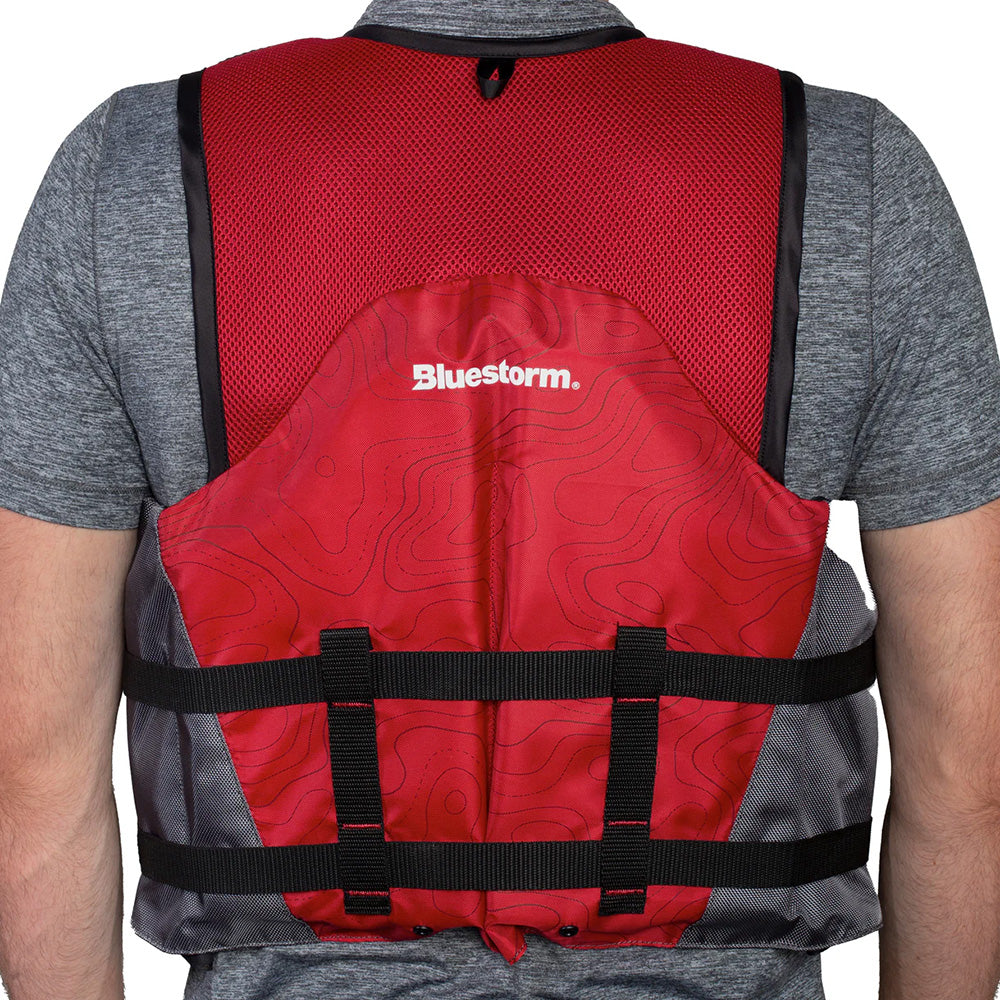 Bluestorm Sportsman Adult Mesh Fishing Life Jacket - Nitro Red - L/XL [BS-105-FDC-L/XL] - Premium Life Vests from Bluestorm - Just $69.99! 