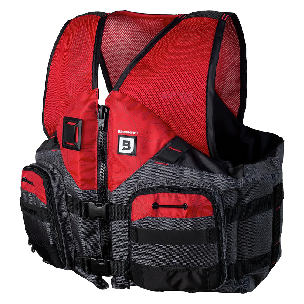 Bluestorm Sportsman Adult Mesh Fishing Life Jacket - Nitro Red - L/XL [BS-105-FDC-L/XL] - Premium Life Vests from Bluestorm - Just $69.99! 