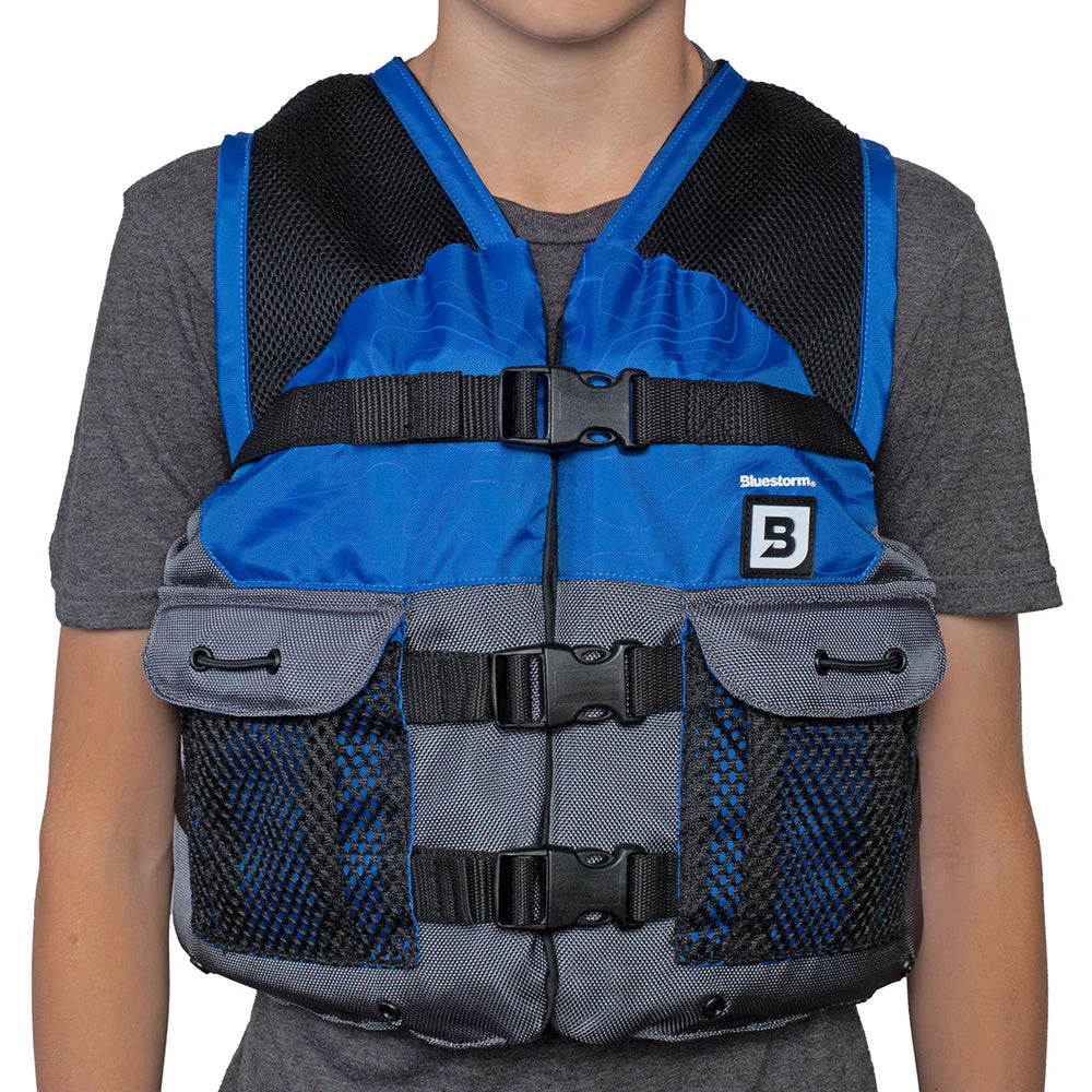 Bluestorm Sportsman Youth Mesh Fishing Life Jacket - Deep Blue [BS-105-NAV-Y] - Premium Life Vests from Bluestorm - Just $49.99! 