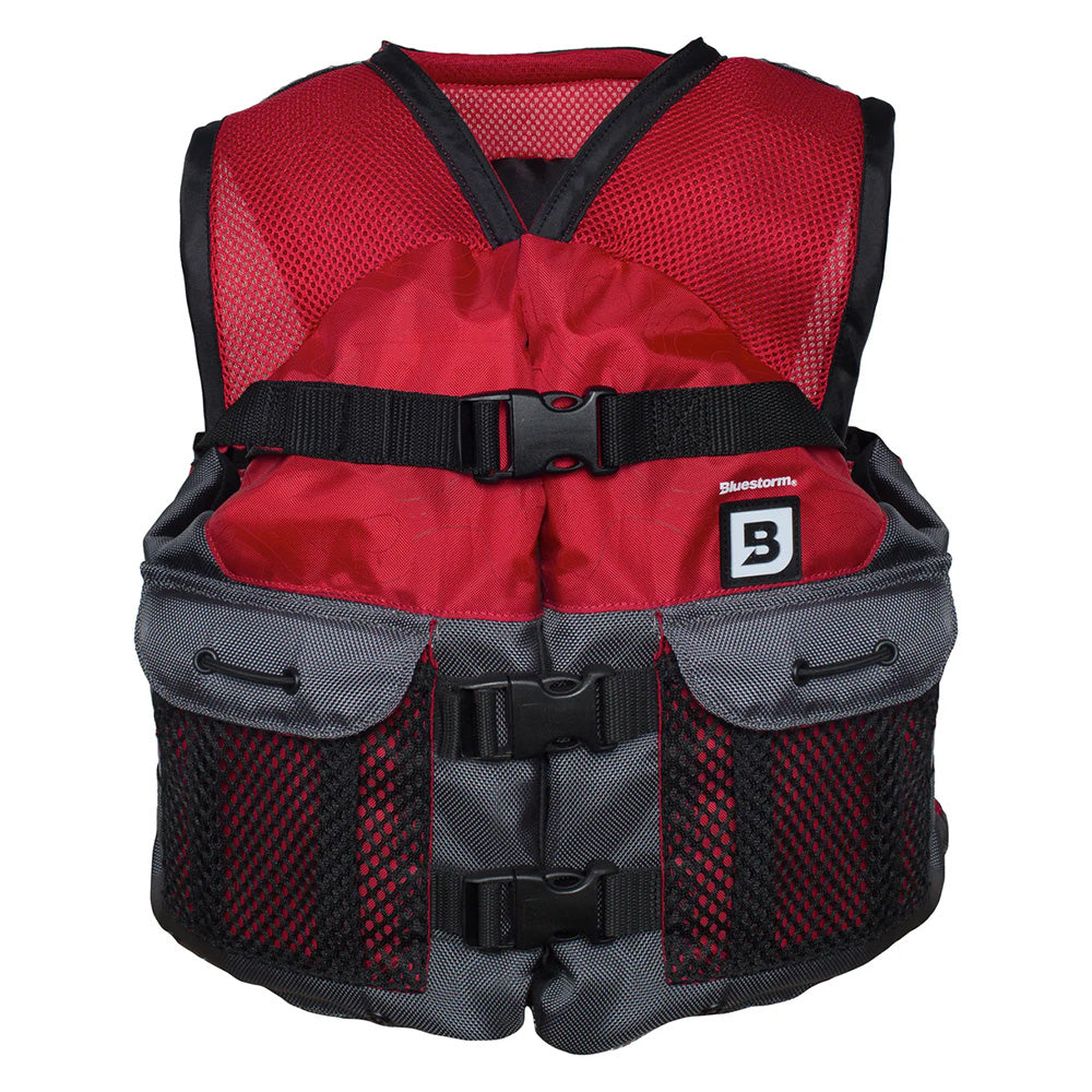 Bluestorm Sportsman Youth Mesh Fishing Life Jacket - Nitro Red [BS-105-RED-Y] - Premium Life Vests from Bluestorm - Just $49.99! 