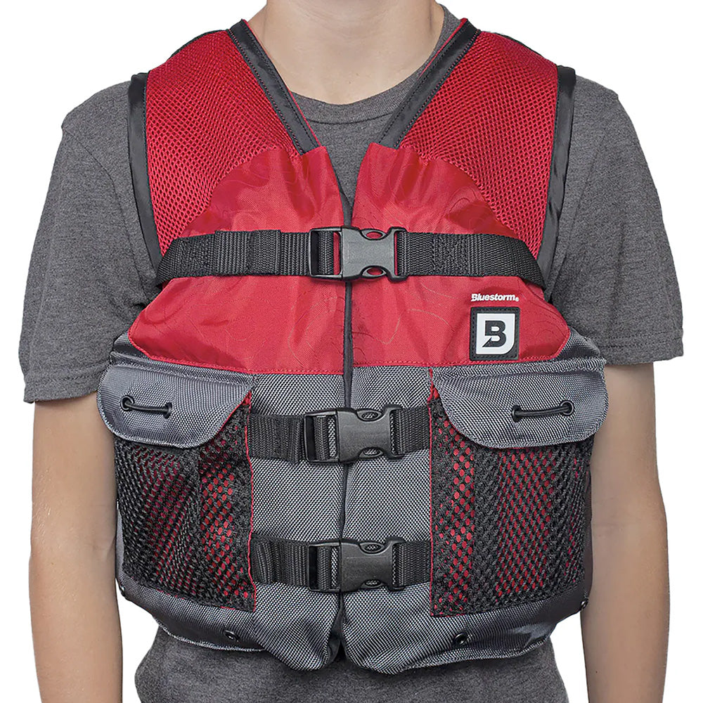 Bluestorm Sportsman Youth Mesh Fishing Life Jacket - Nitro Red [BS-105-RED-Y] - Premium Life Vests from Bluestorm - Just $49.99! 