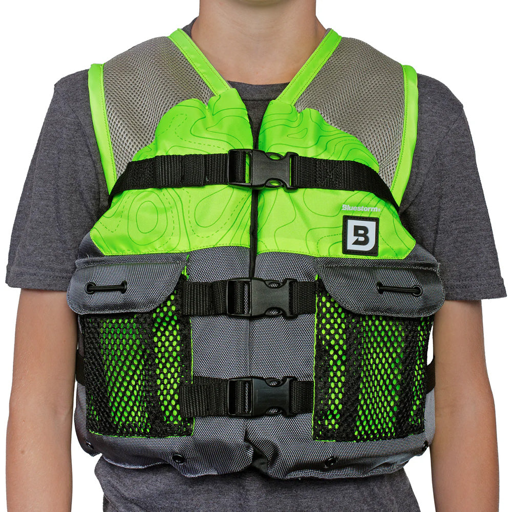 Bluestorm Sportsman Youth Mesh Fishing Life Jacket - Hi-Vis [BS-105-HVS-Y] - Premium Life Vests from Bluestorm - Just $49.99! 